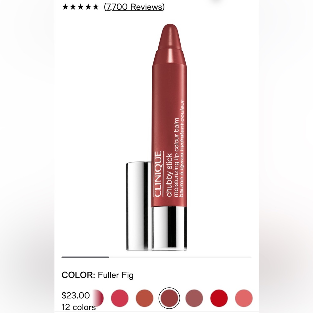 NIB Clinique Chubby Stick Moisturizing Lip Colour Balm, 0.1 oz 3g
